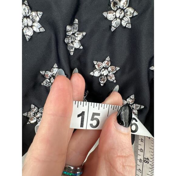 Beach Riot Swim Top Womens Small Black Star Rhinestone Ruffle Beach - Picture 6 of 6